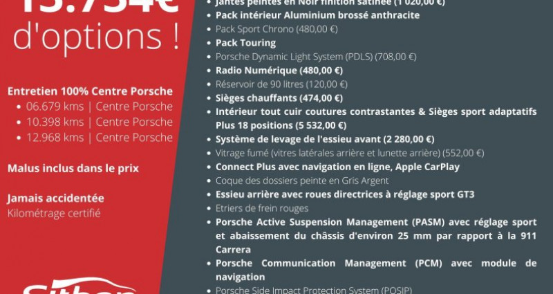 Porsche 911 Type 991 991 Phase 2 GT3 Touring 4.0 500 BVM | 13.734 e doptions | 99  occasion à Saint-Égrève - photo n°2